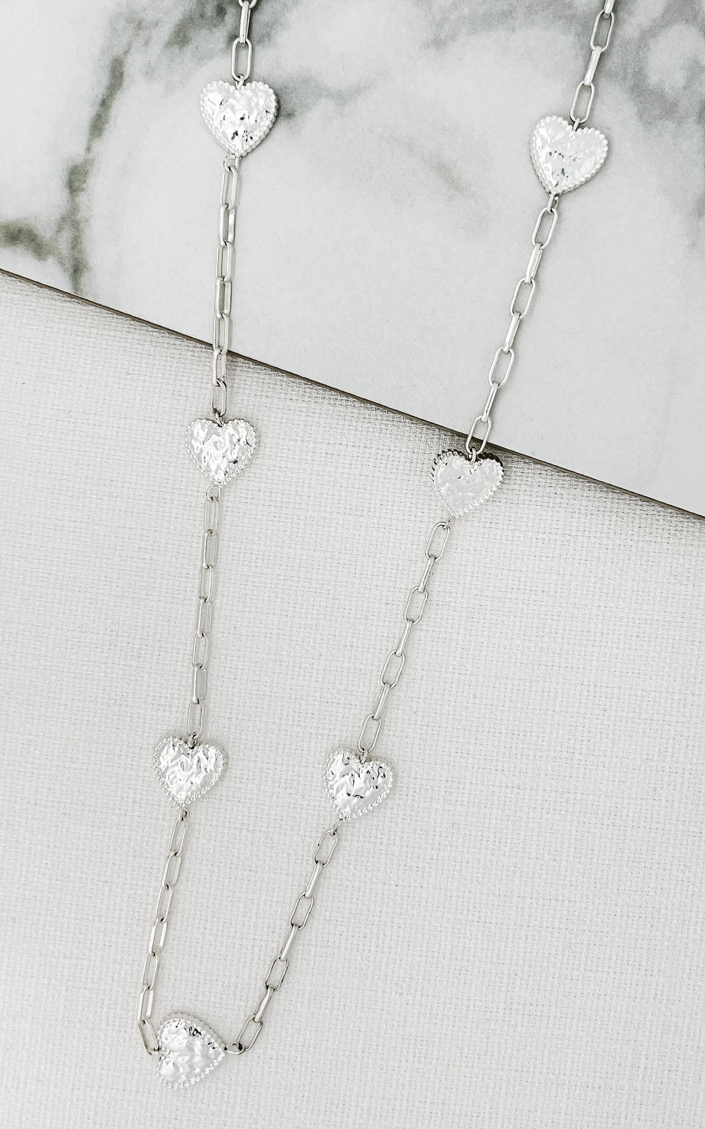 Silver Molten Heart Necklace