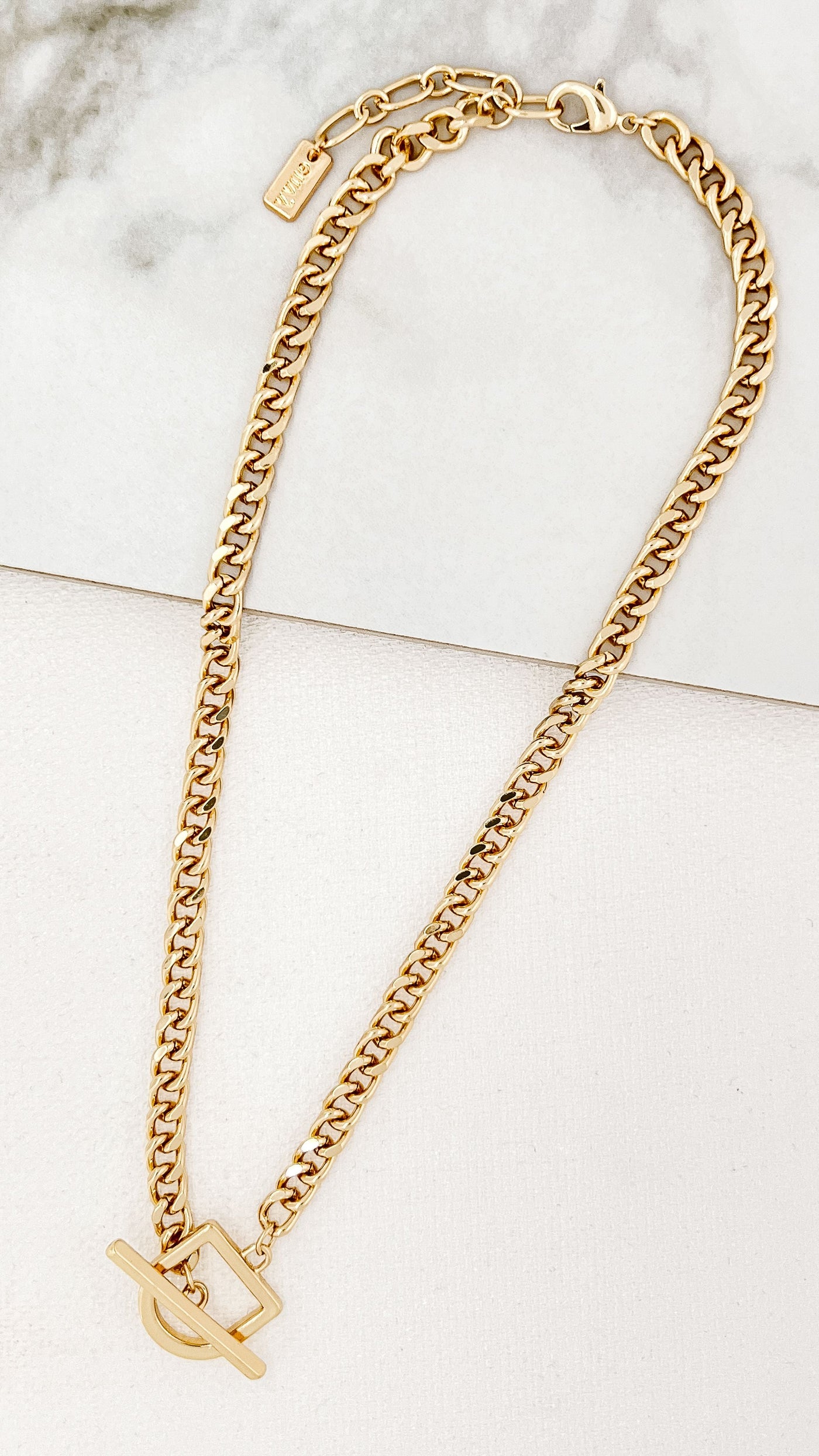 Gold D Link Necklace