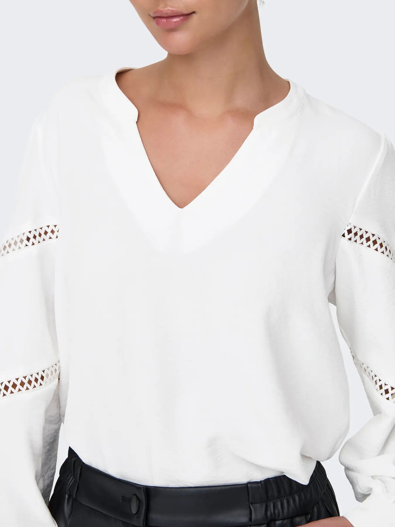 JDY White Cut Out Sleeve Blouse