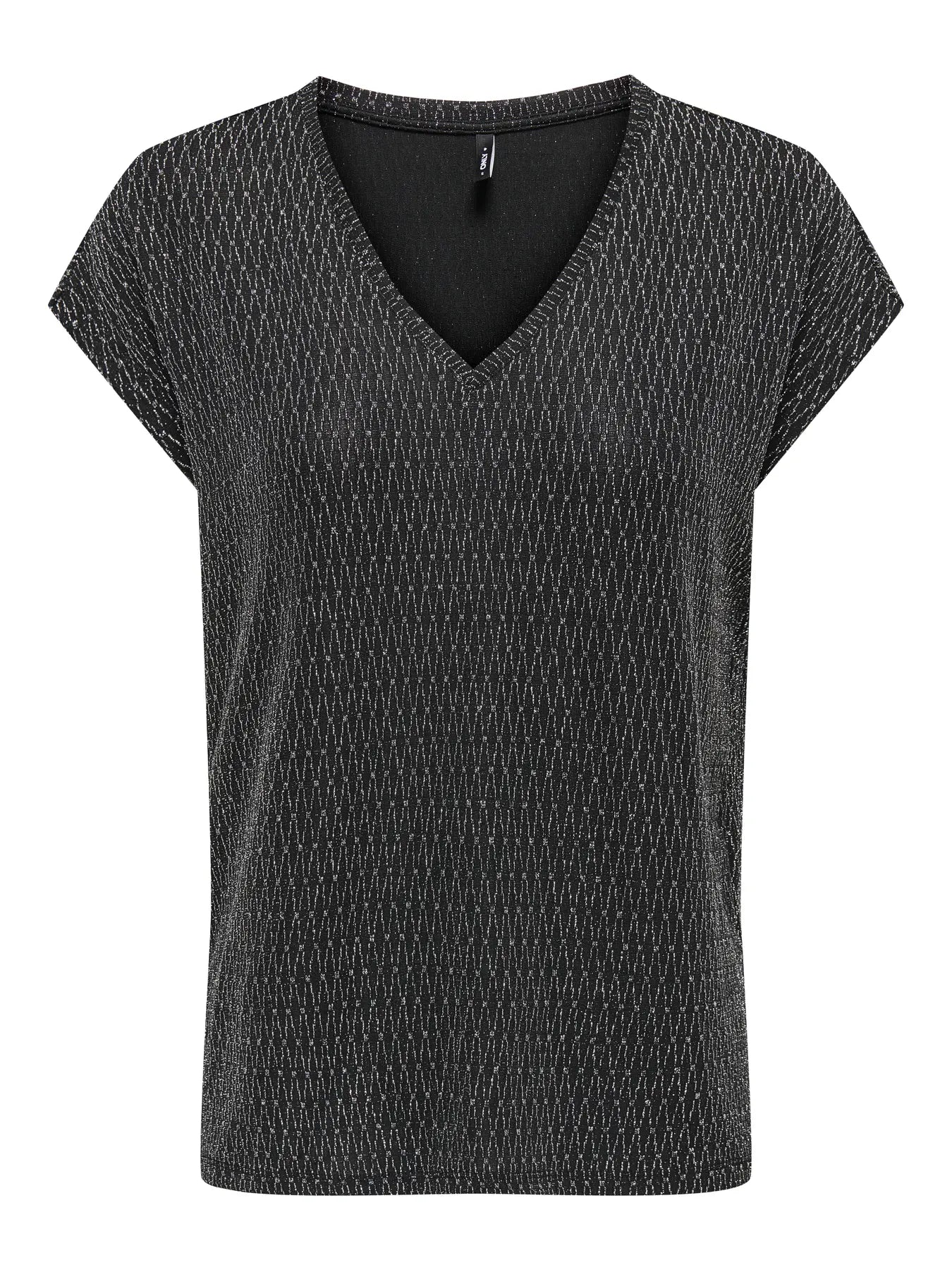 ONLY Silver Harlequin Glitter S/S Top