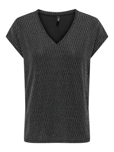 ONLY Silver Harlequin Glitter S/S Top