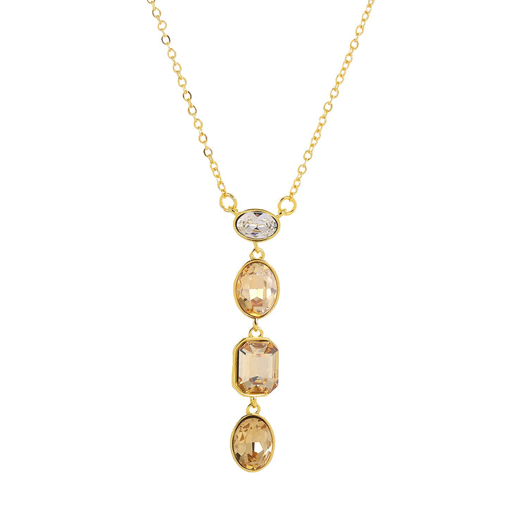 18k Gold Necklace with Champagne Pendant