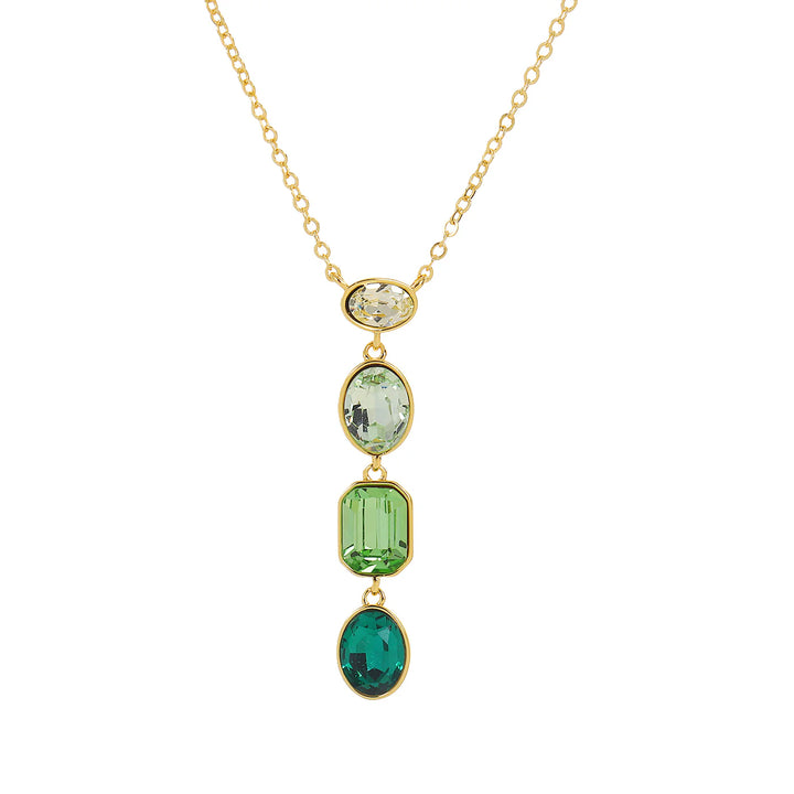 18k Gold Necklace with Green Pendant