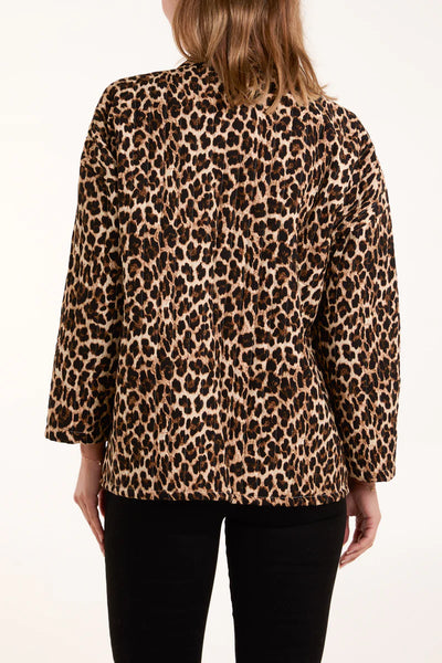 Leopard Print Quilted Jacket