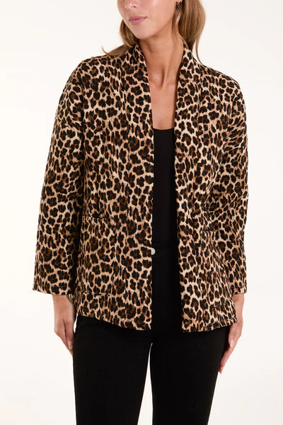 Leopard Print Quilted Jacket