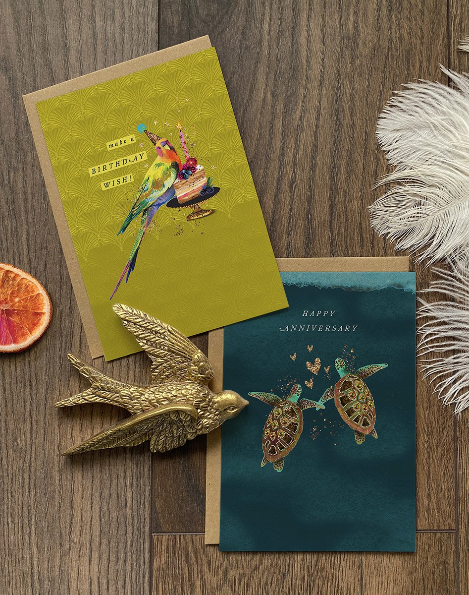 Birthday Parrot Cake Slice Card