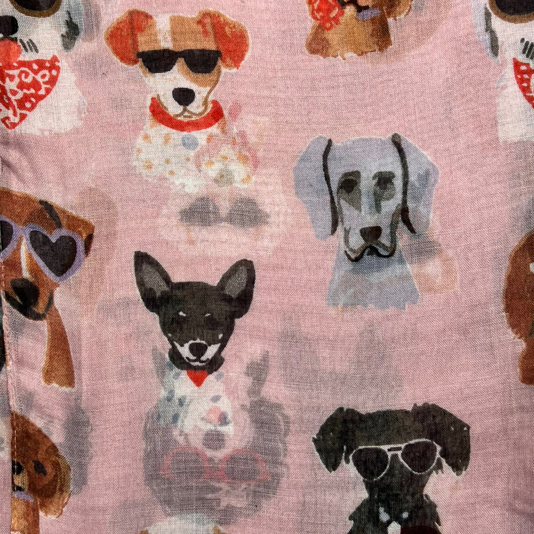 Pale Pink Dog Print Scarf