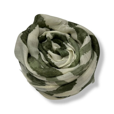 Green Watercolour Zebra Scarf