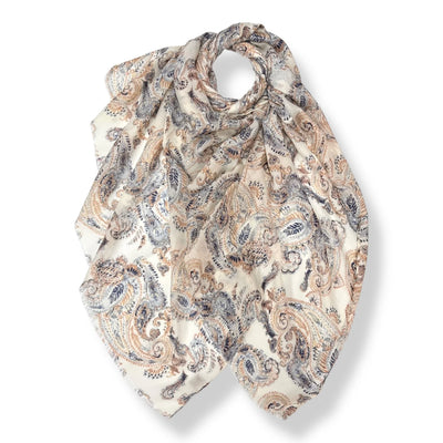Ecru Paisley Scarf