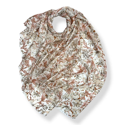 Neutral Hibiscus Scarf