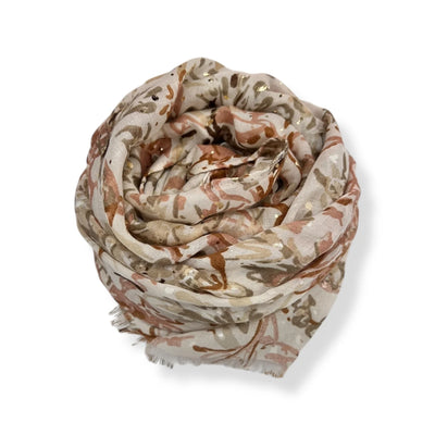 Neutral Hibiscus Scarf