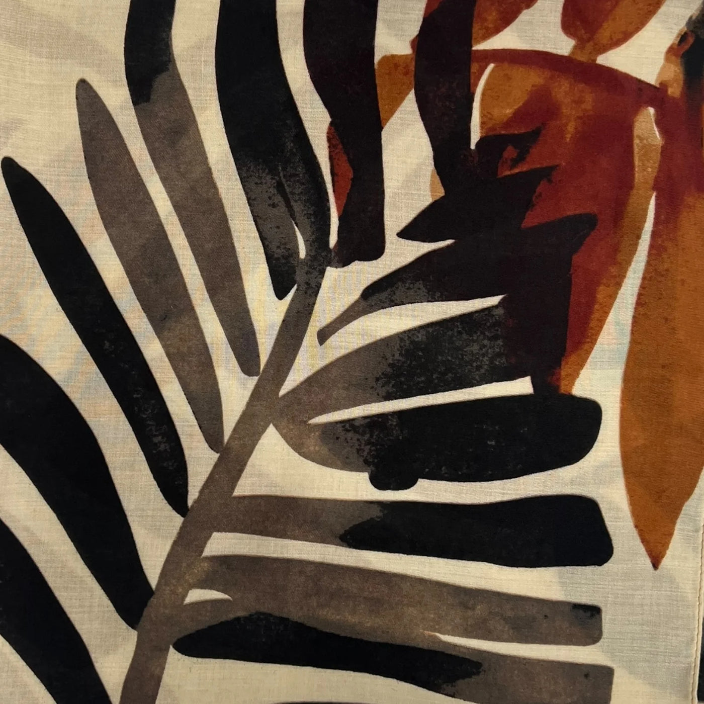 Neutral Palm Leaves Print Scarf