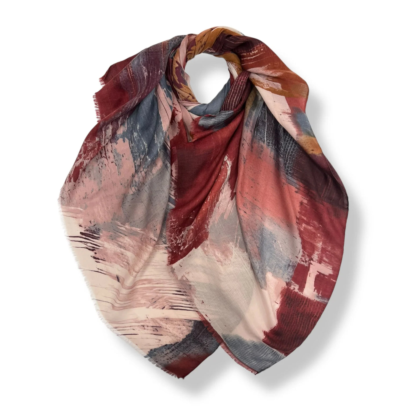 Burgundy Brush Strokes Scarf