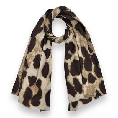 Taupe Big Leopard Print Scarf