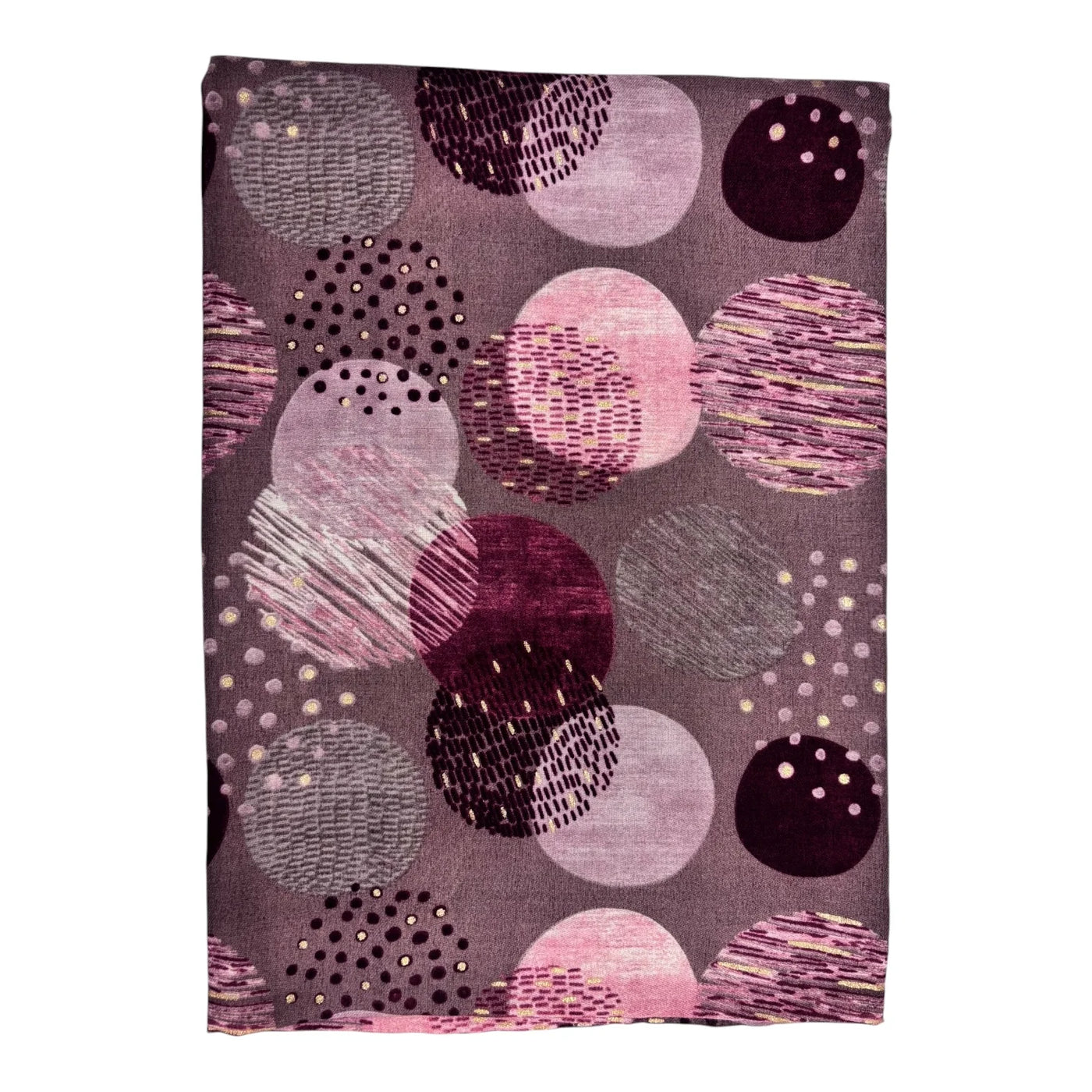 Dusky Pink & Gold Circle Print Scarf