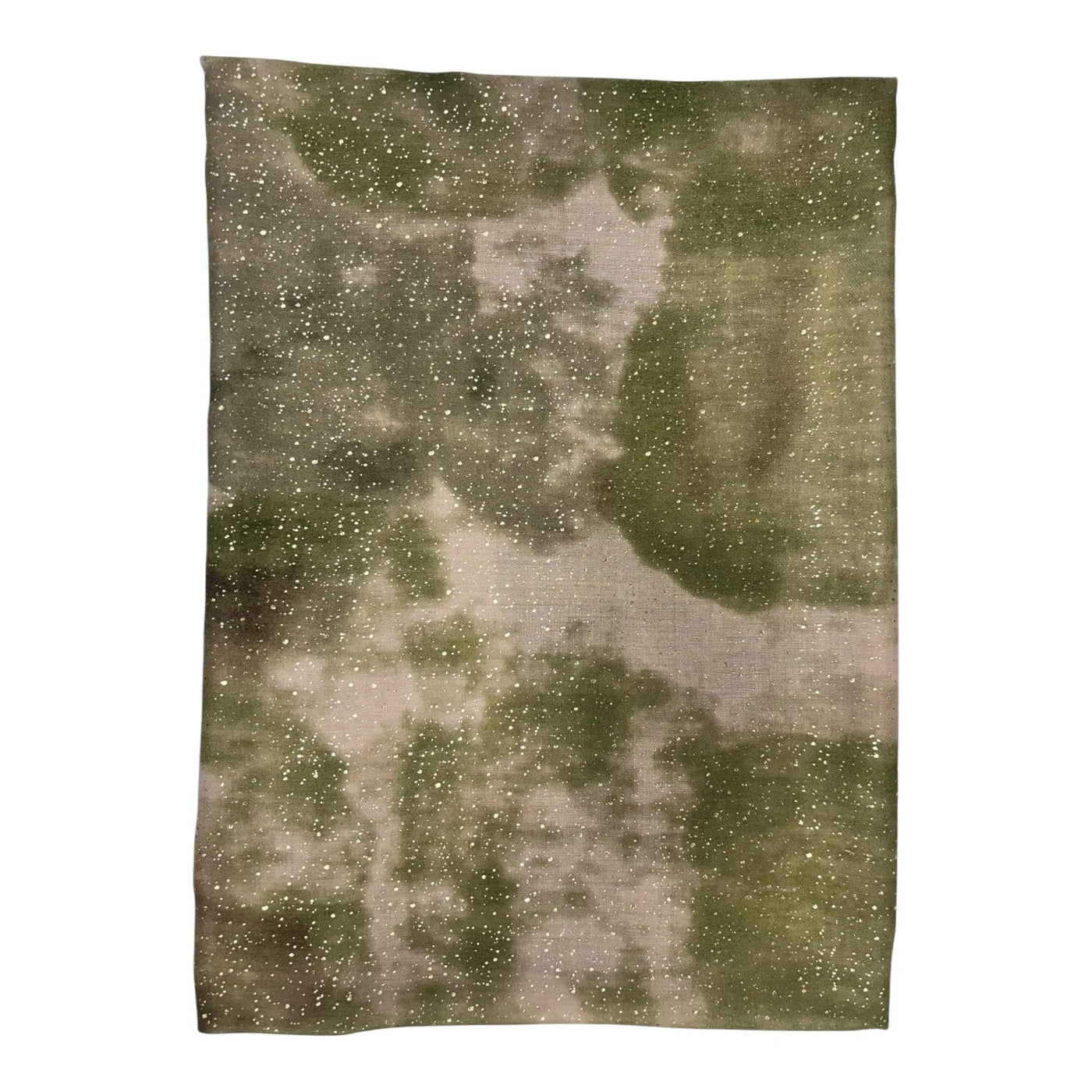Green Watercolour & Gold Fleck Scarf