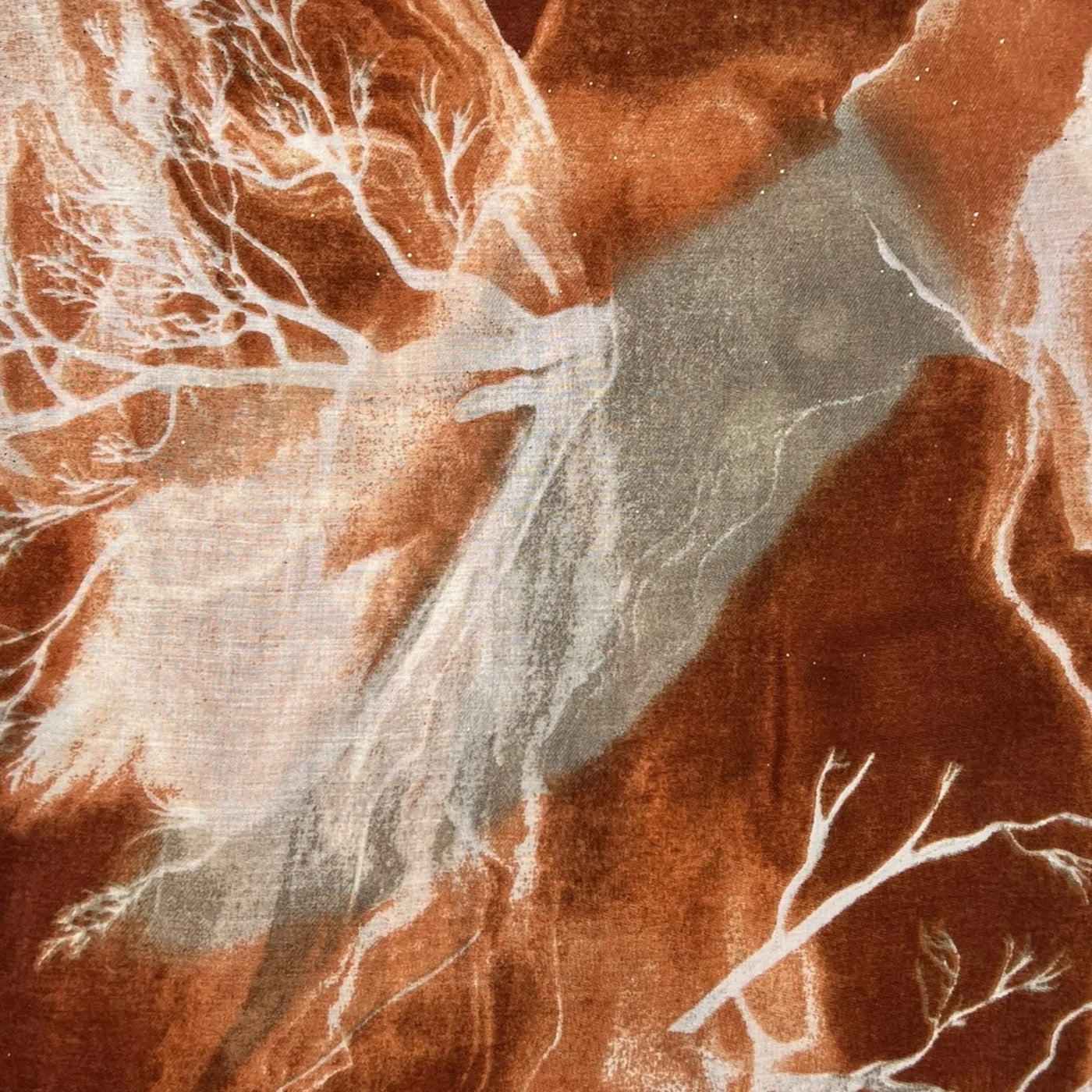 Rust Orange Watercolour Tree Scarf