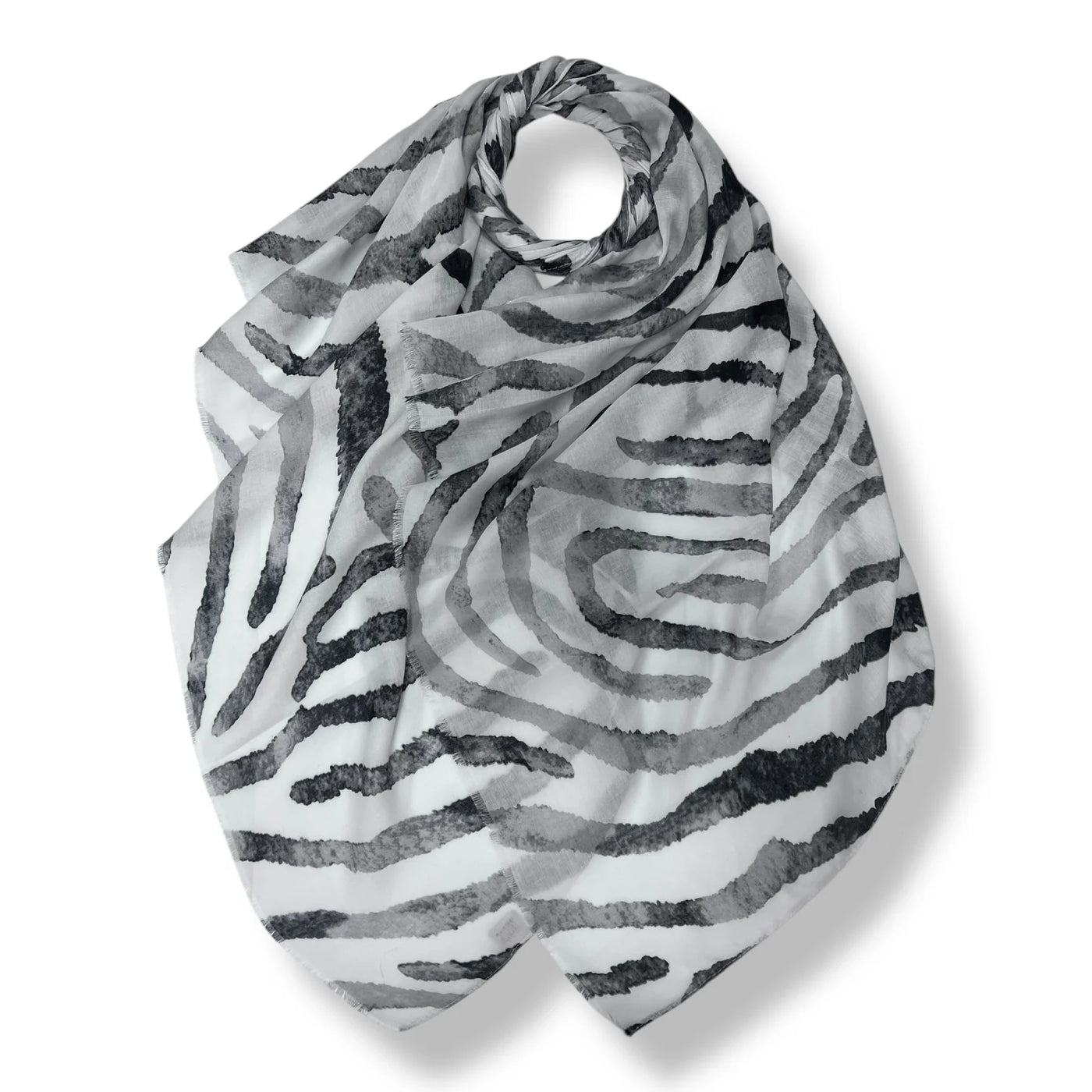 Grey Watercolour Zebra Scarf