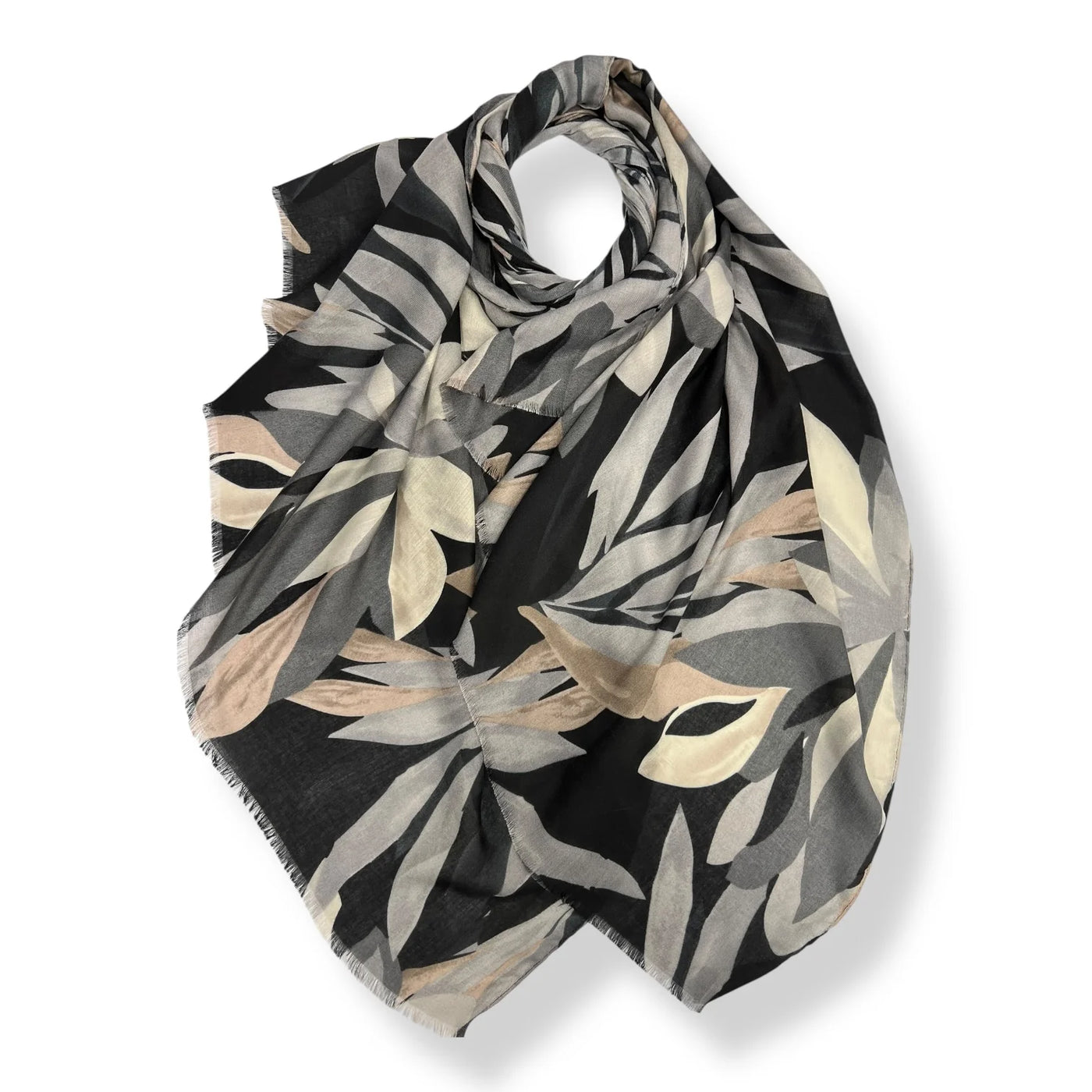 Black Autumn Leaves Scarf