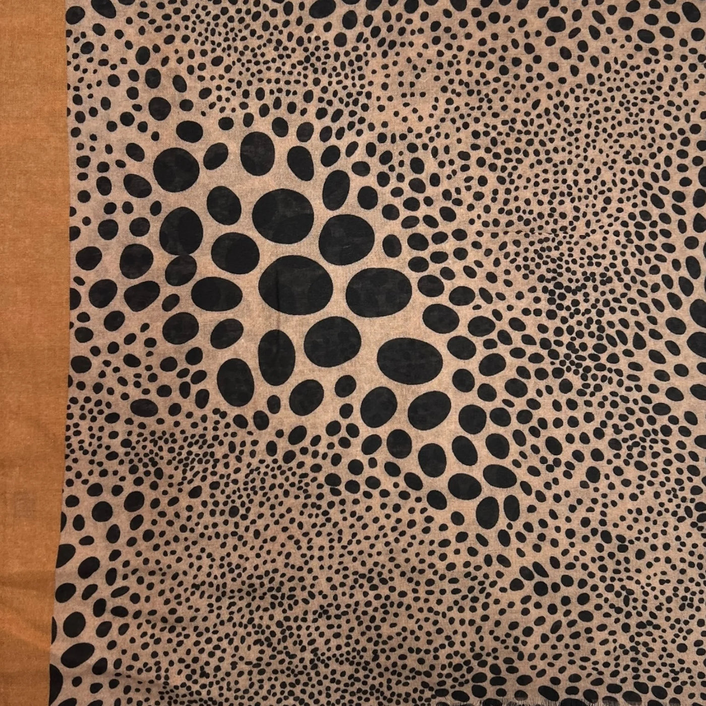 Tan Border Leopard Dots Scarf