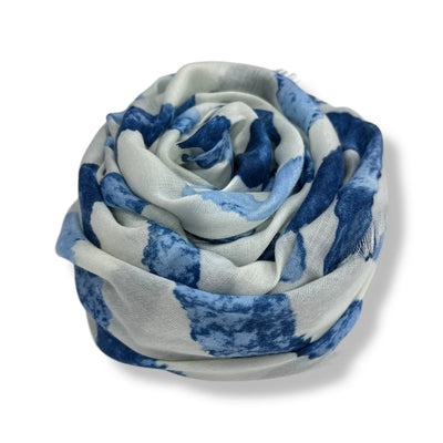 Blue Watercolour Zebra Scarf