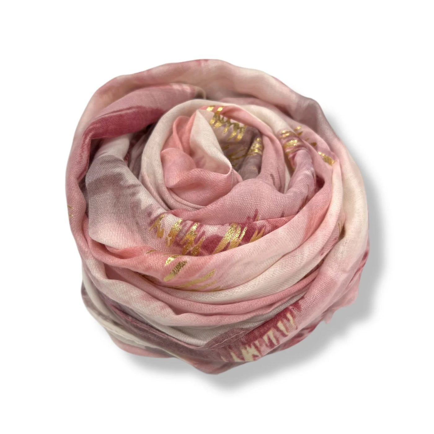 Pink & Gold Foil Ikat Scarf