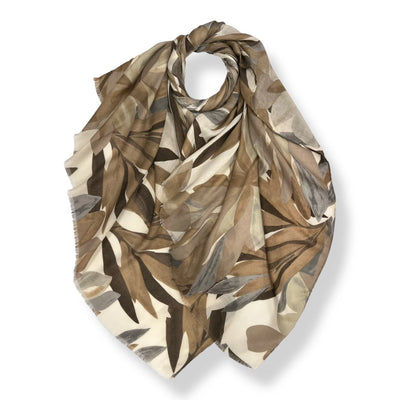 Neutral Autumn Leaves Scarf