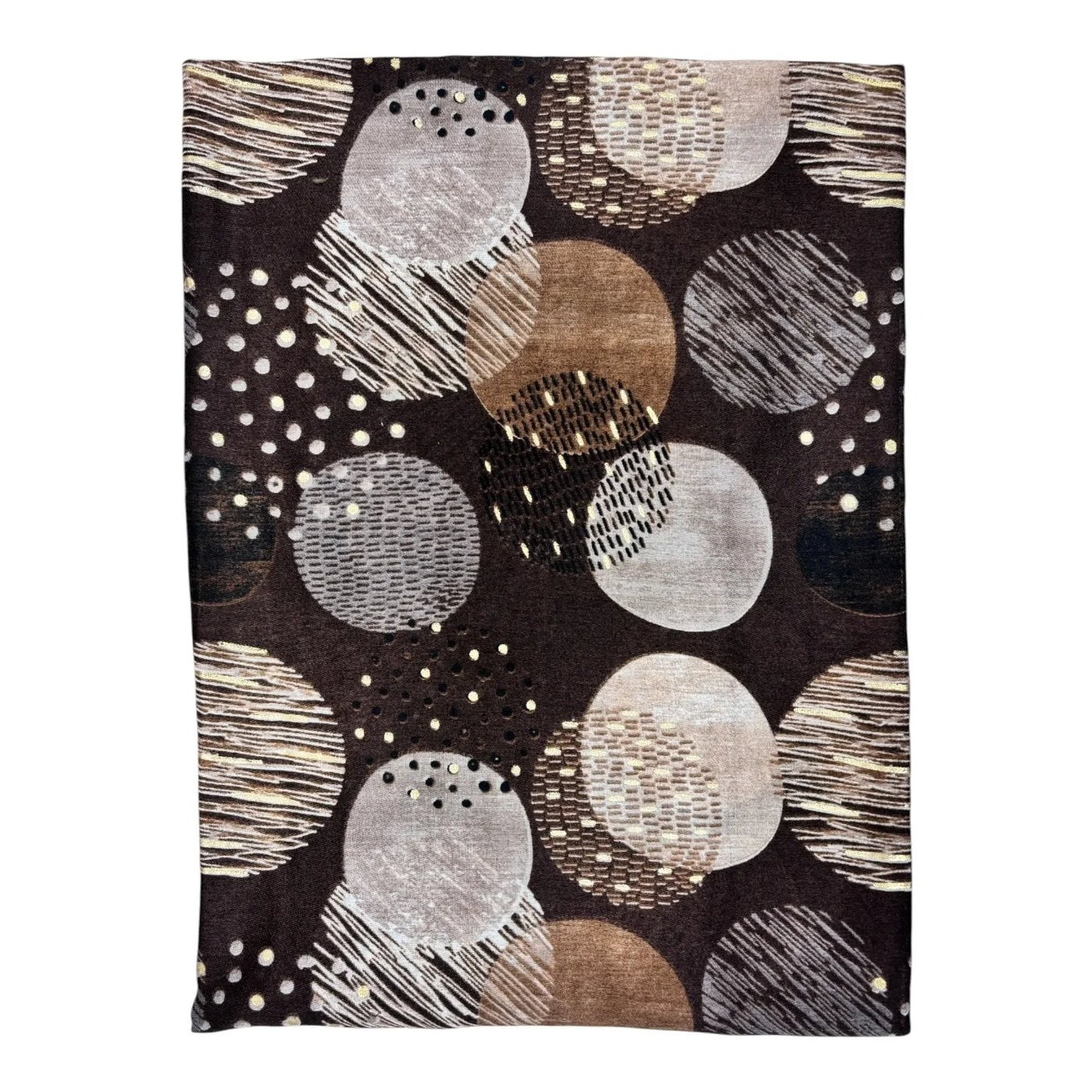 Brown & Gold Circle Print Scarf