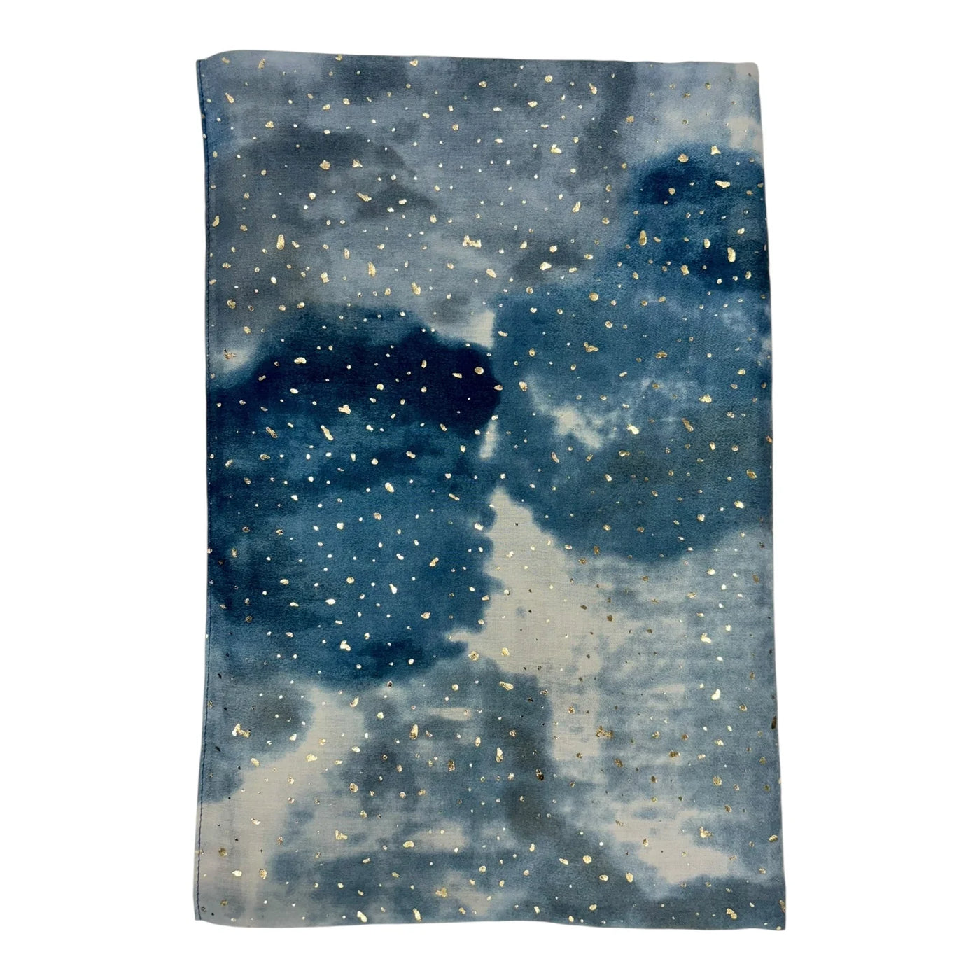 Blue Watercolour & Gold Fleck Scarf