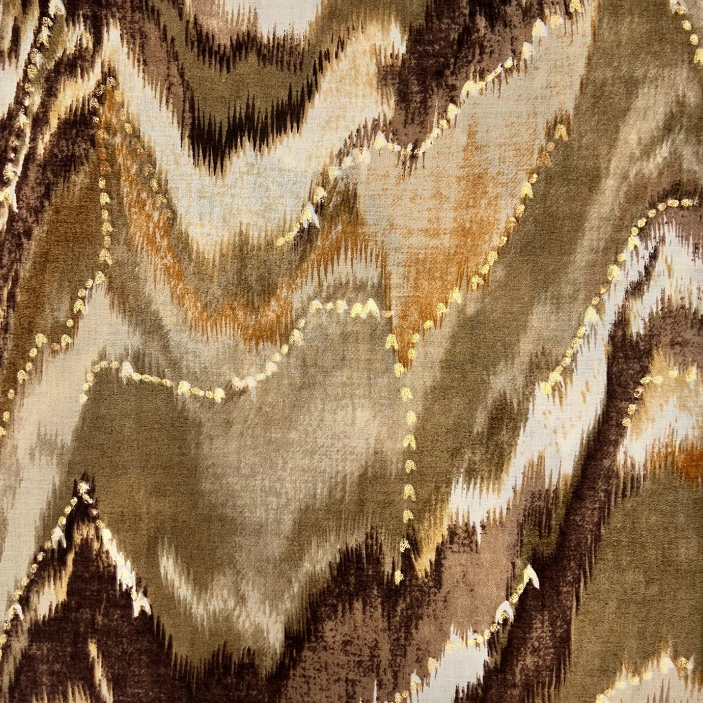 Tan Tie Die Zig Zag Scarf