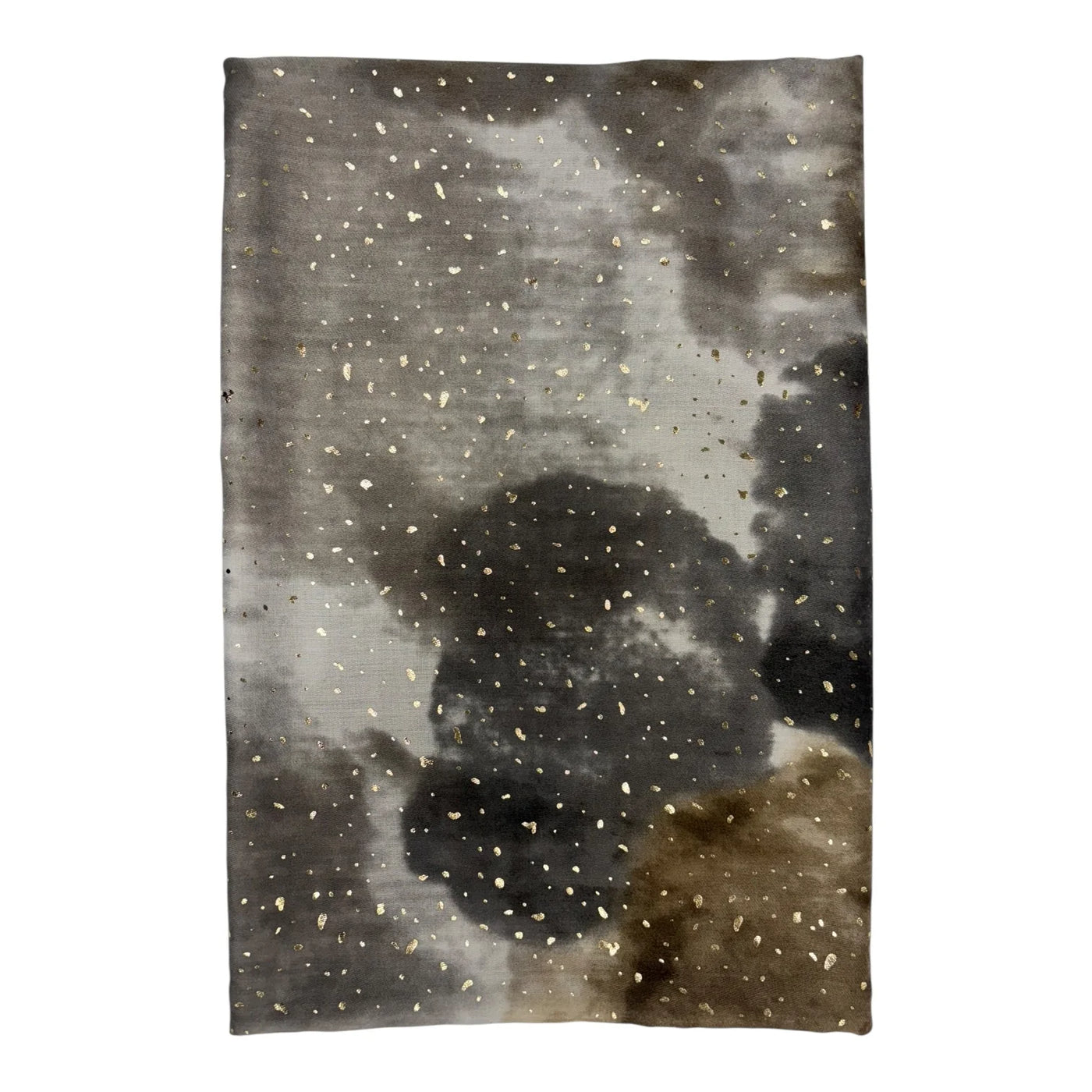 Grey Watercolour & Gold Fleck Scarf
