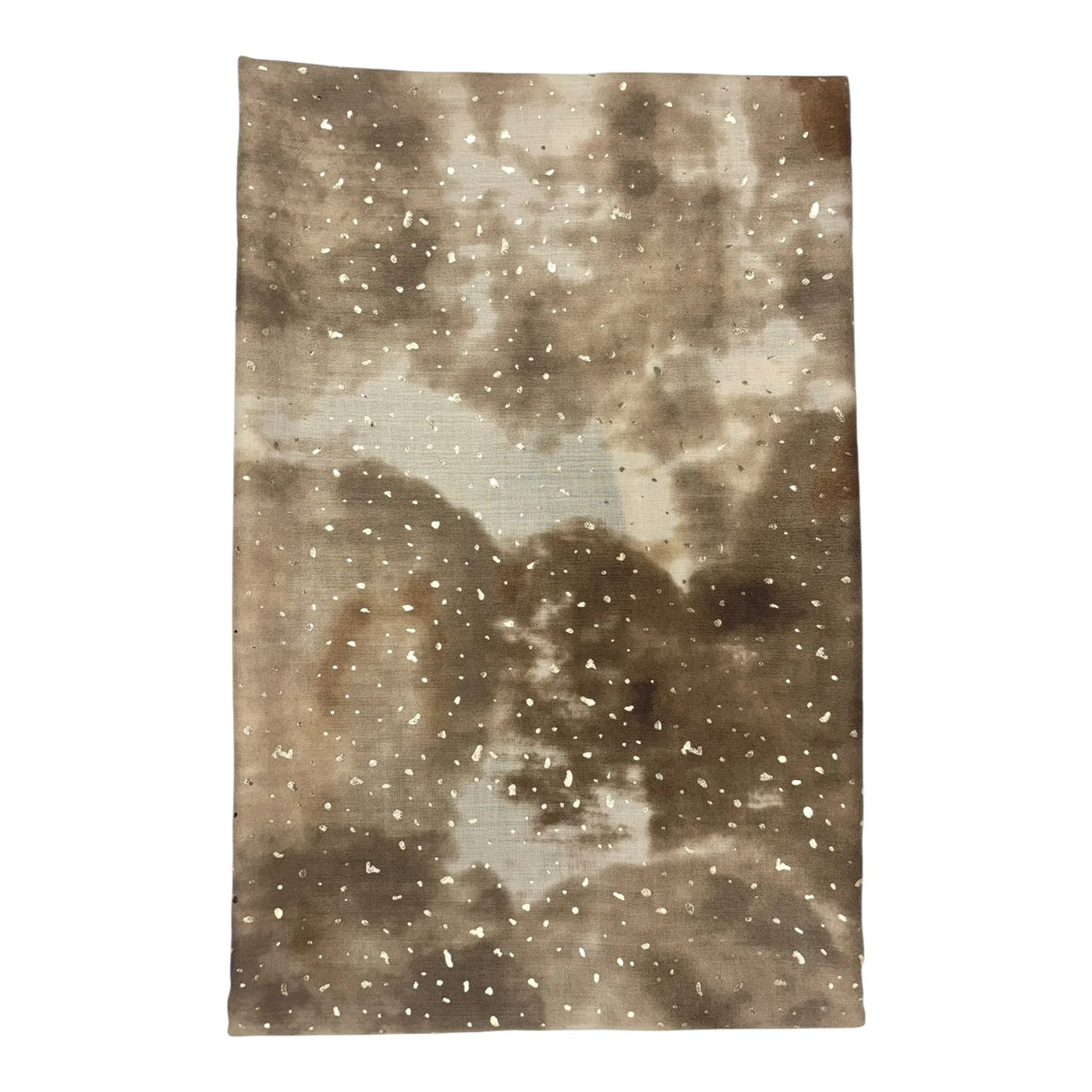 Tan Watercolour & Gold Fleck Scarf