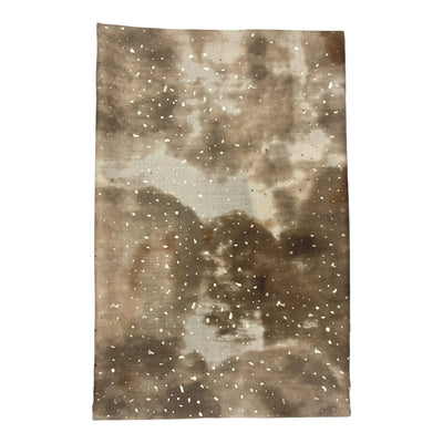 Tan Watercolour & Gold Fleck Scarf