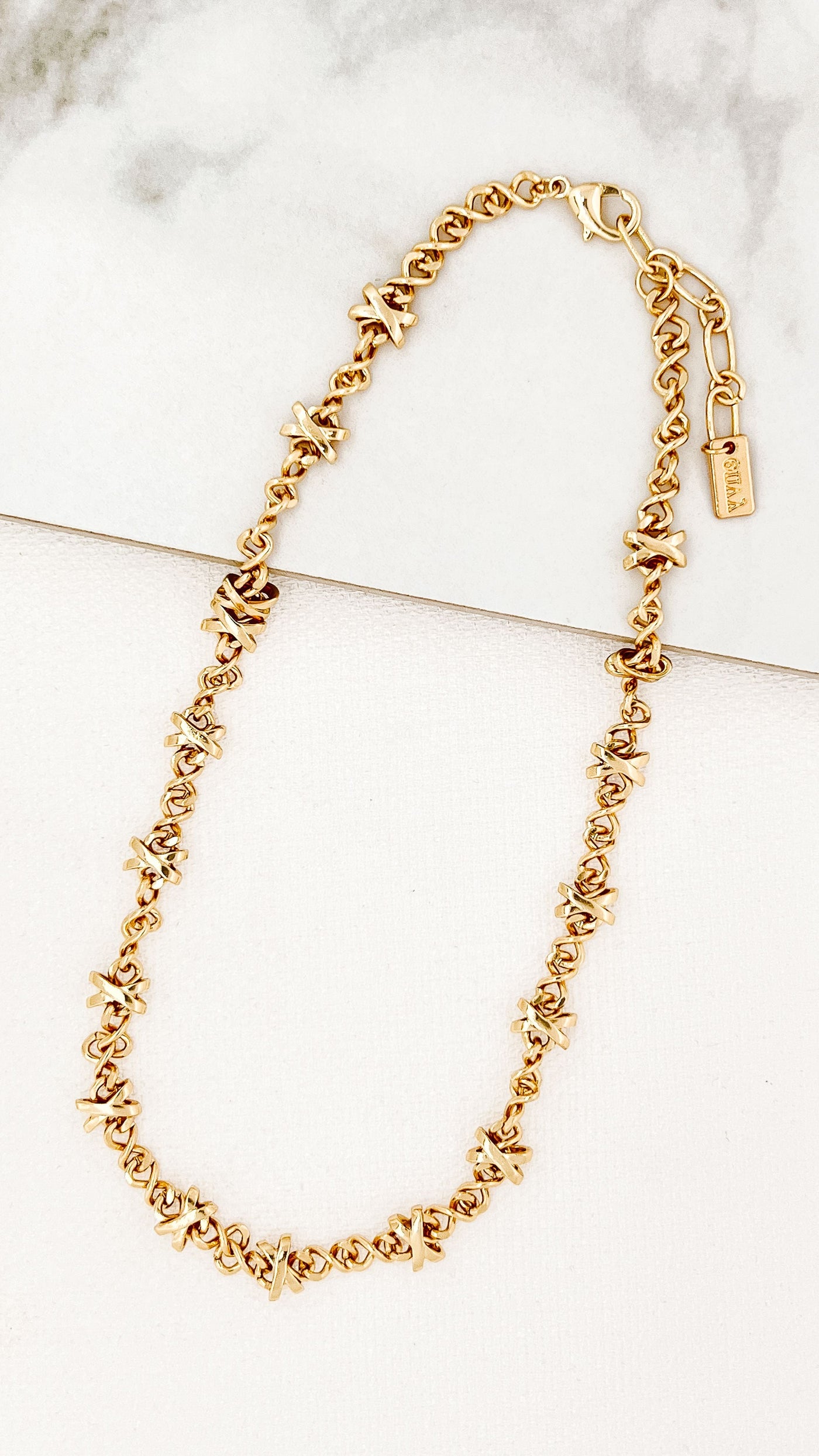 Gold Criss Cross Necklace