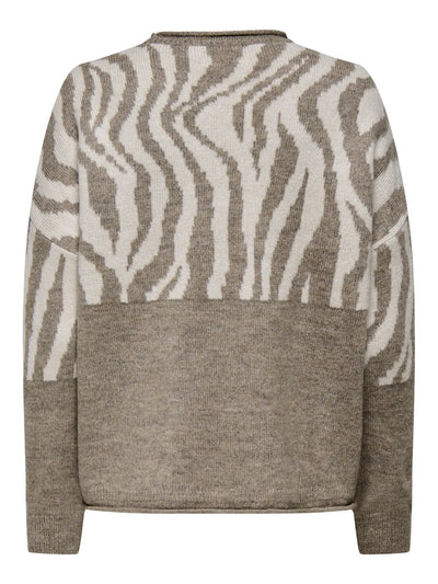 ONLY Taupe Zebra Jumper