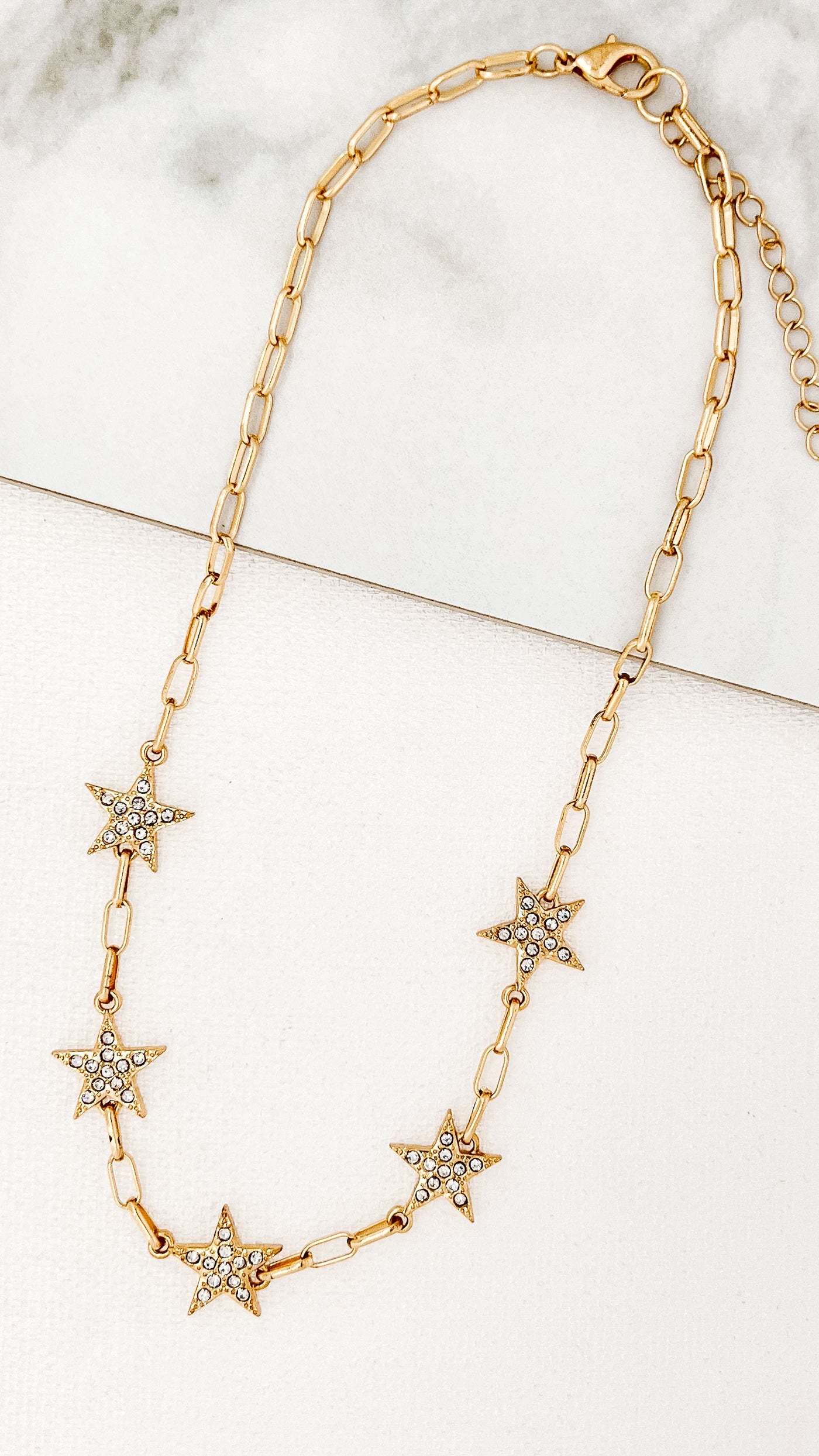 Gold Diamante Star Necklace