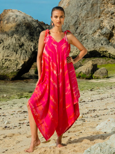 Fuchsia Tie Dye Jumpsuit