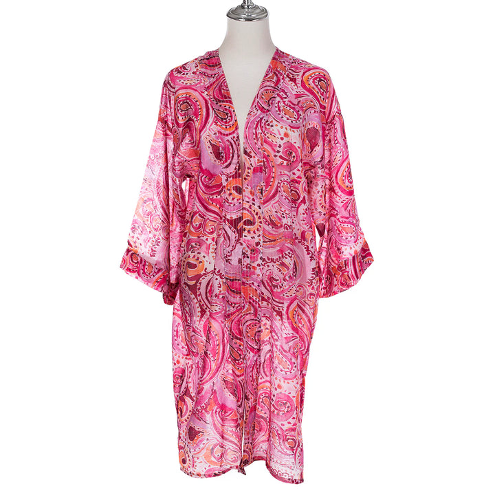 Fuchsia Paisley Swirl Kimono