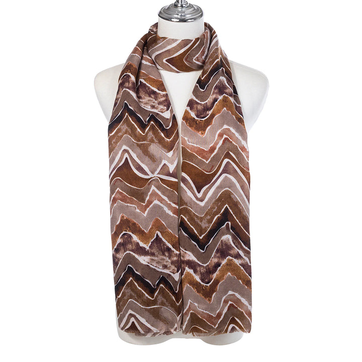 Park Lane Mocha Zig-Zag Scarf