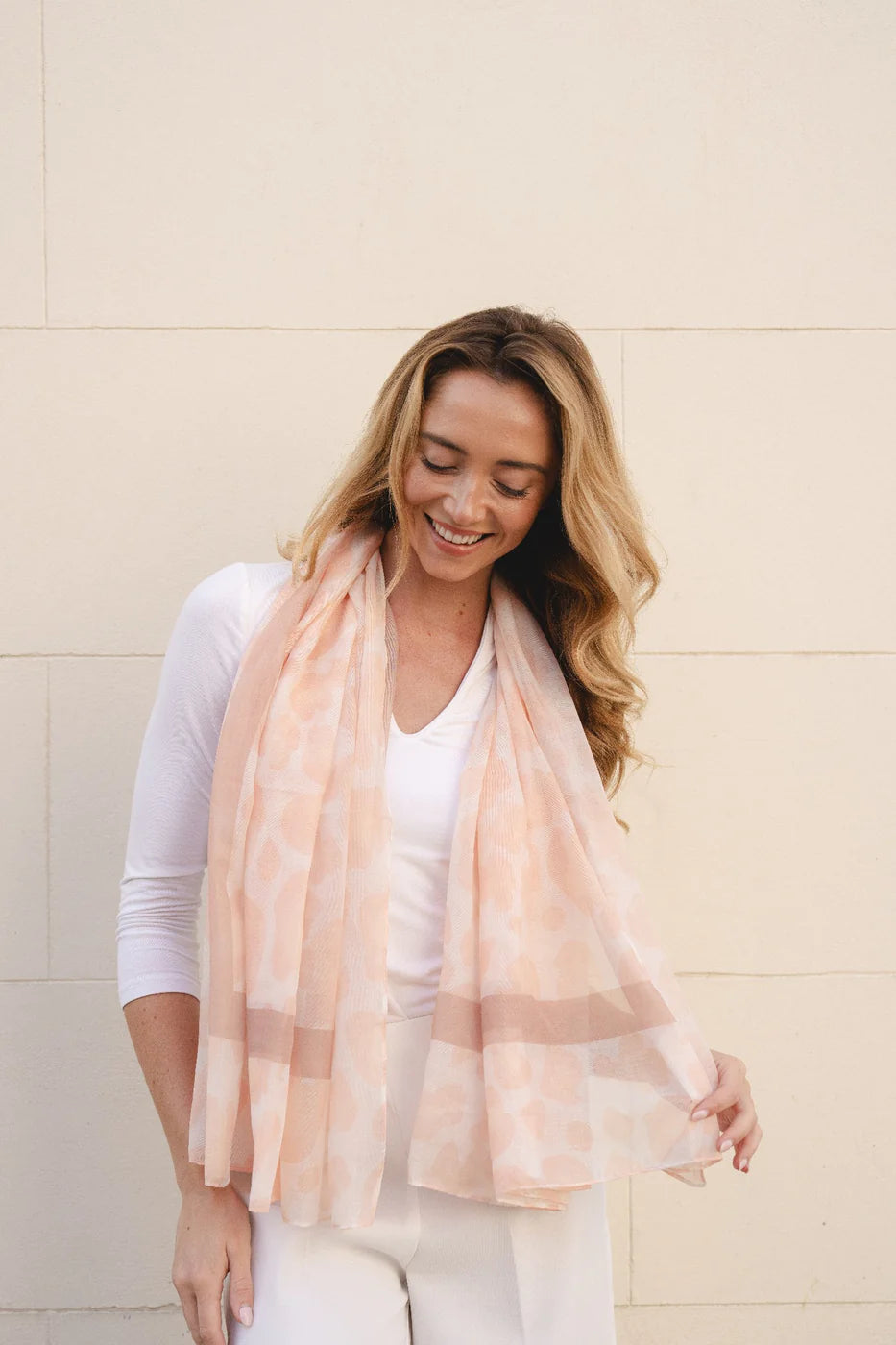 Peach Leopard Scarf