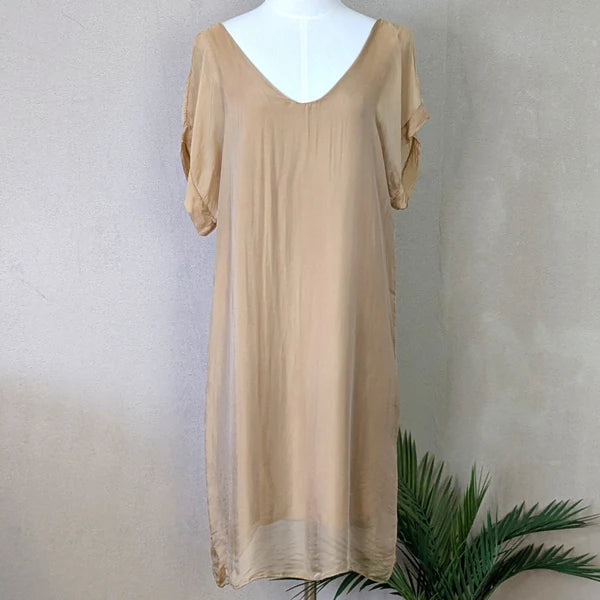 Caramel Classic Silk Dress
