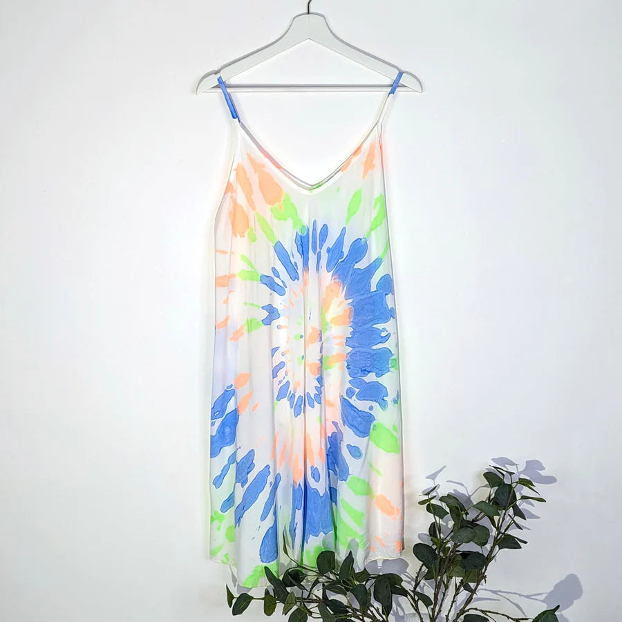 Short Neon Tie Dye Dress