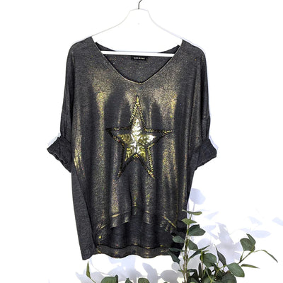 Grey & Gold Star Foil Top