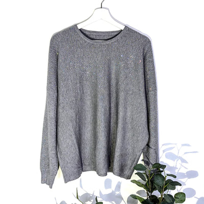 Grey Crystal Spray Knit