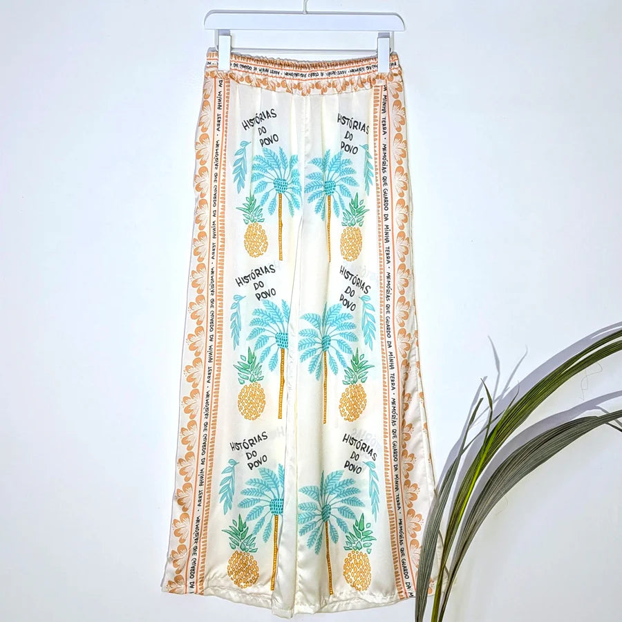 Silky Brazillian Pineapple Print Trousers