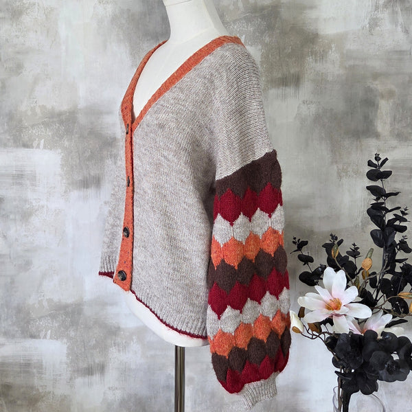 Harlequin Bubble Sleeve Cardigan