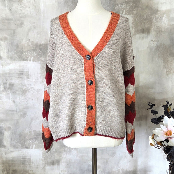 Harlequin Bubble Sleeve Cardigan