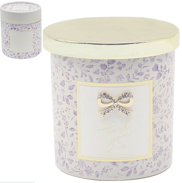 'Thank You' Floral Candle