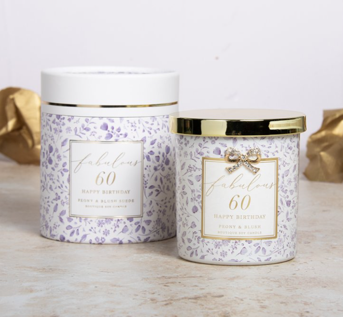 'Fabulous 60' Floral Birthday Candle