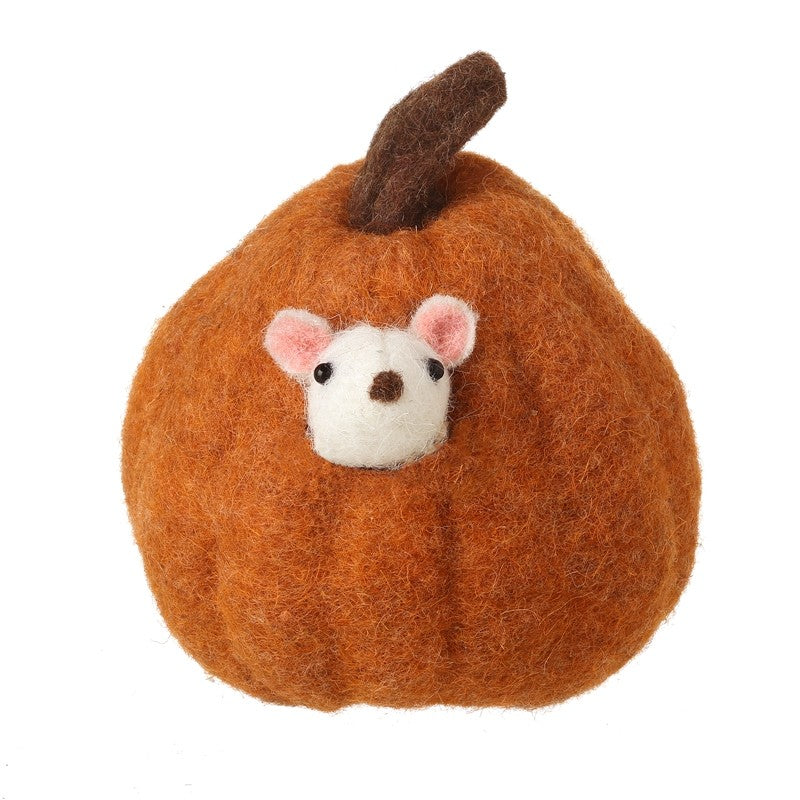 Felt Pumpkin With Mouse